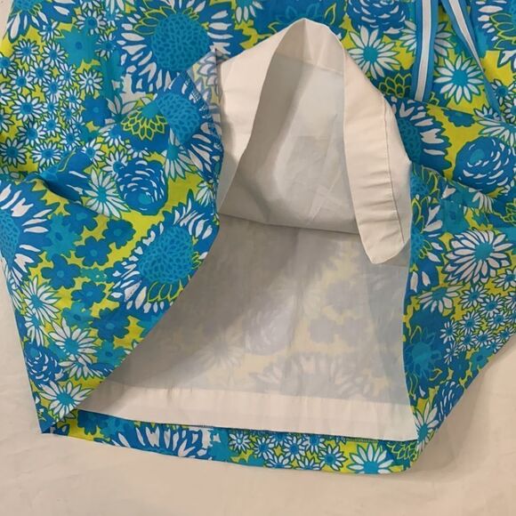 Key West Sz 8 Woman’s Summer Skirt Blue Yellow White Floral Side Zipper Lined - Picture 4 of 10